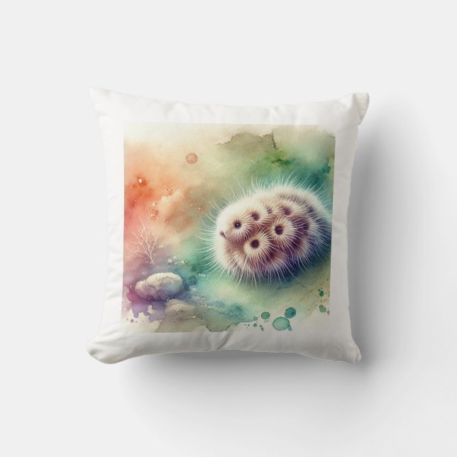 Sea cookie 170724AREF147 - Watercolor Throw Pillow (Front)
