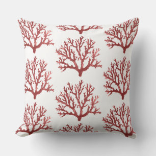 Sea Coral Accent Pillow   Coastal Throw Pillows