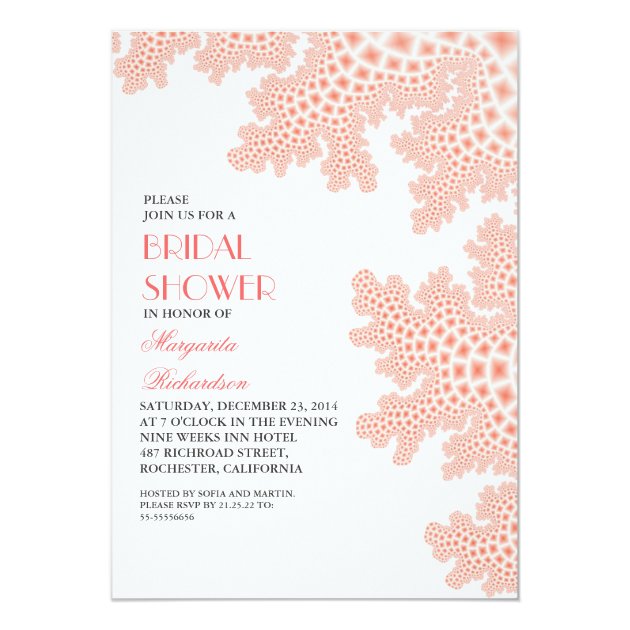 Sea Coral Bridal Shower Invitation
