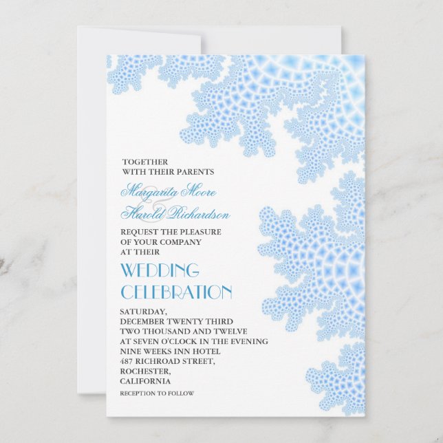 Sea Coral Modern Beach Wedding Invitation (Front)
