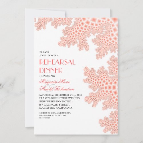 Sea Coral Pink Rehearsal Dinner Invitation