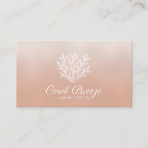 Sea Coral Silhouette | Lt Coral Business Card