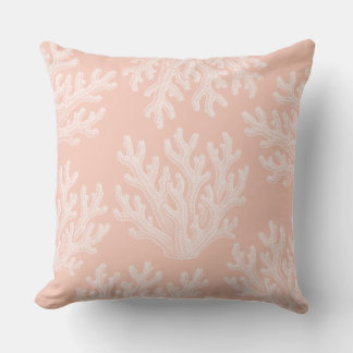 Sea Coral Silhouette Throw Pillow | Jazz Age Coral