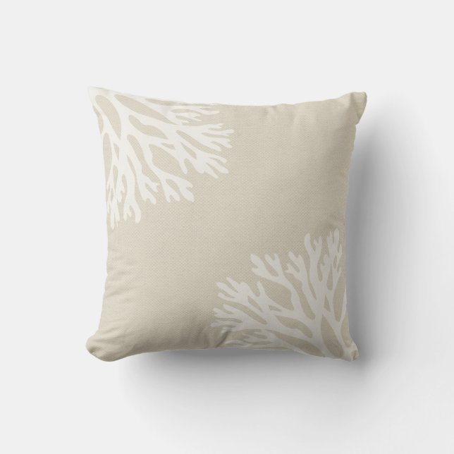 Sea Coral Silhouettes Outdoor Pillow (Front)