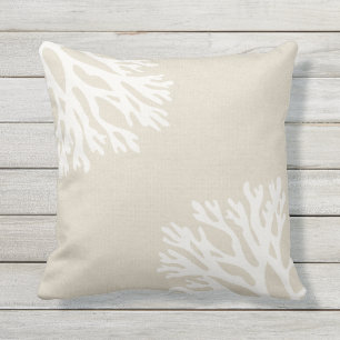 Sea Coral Silhouettes Outdoor Pillow