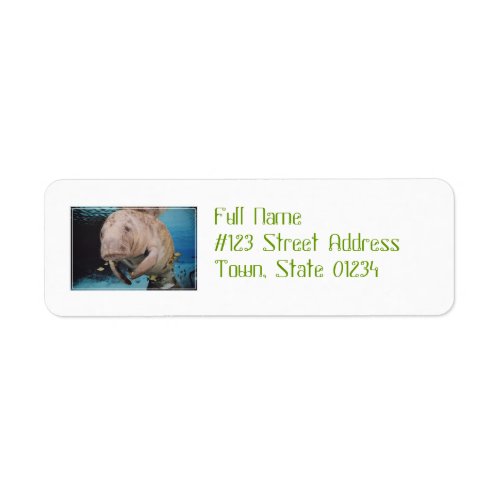 Sea Cow Swimming Label