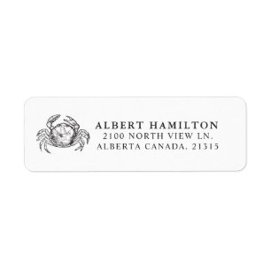 Sea Crab Personalized Return Address Label
