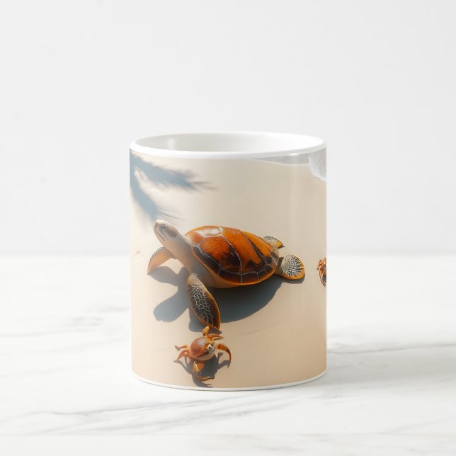 Sea  Crabs on Tropical Beach – Serene Ocea Coffee Mug (Center)