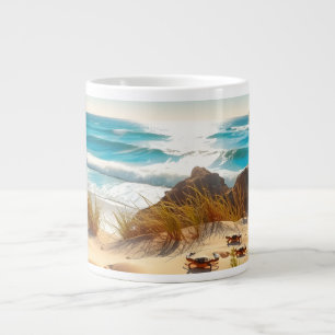 Sea  Crabs on Tropical Beach – Serene Ocea Giant Coffee Mug