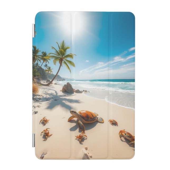 Sea  Crabs on Tropical Beach – Serene Ocea iPad Mini Cover (Front)
