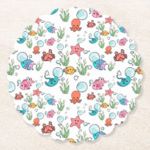 Sea creature coasters, sea creature table ware