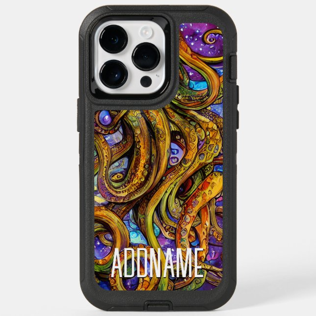 Sea Creature Octopus with Personalized Name Otterbox iPhone Case (Back)