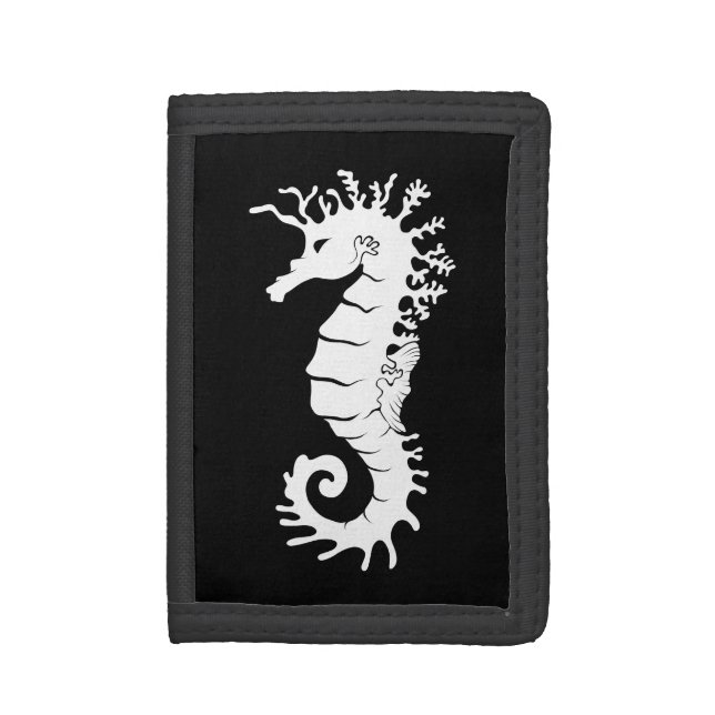 Sea Creature Silhouette - Seahorses Trifold Wallet (Front Vertical)