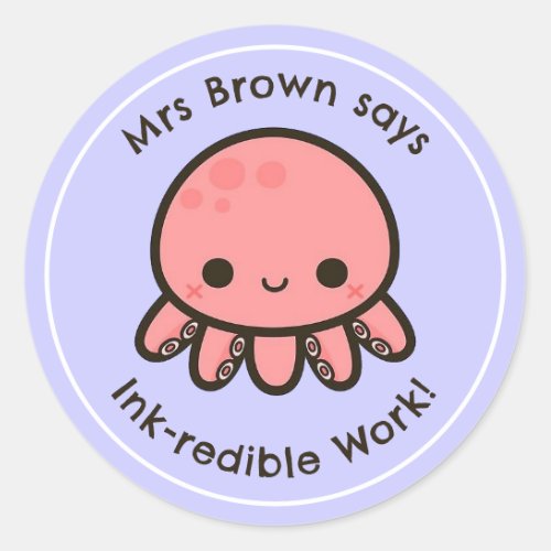 Sea Creature Teacher Reward Stickers Personalized