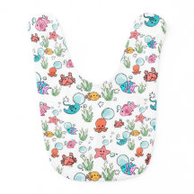sea creature themed baby bib, sea animals bib