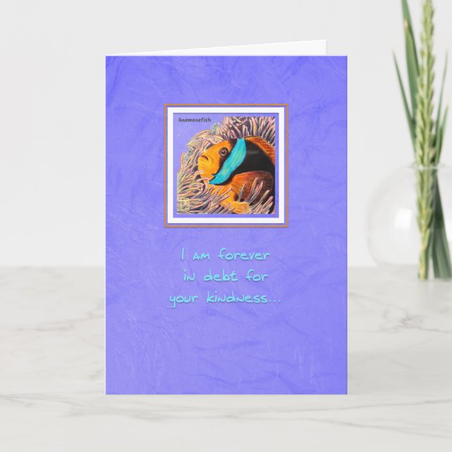 Sea Creatures Anemone Fish Thank You Card (Front)