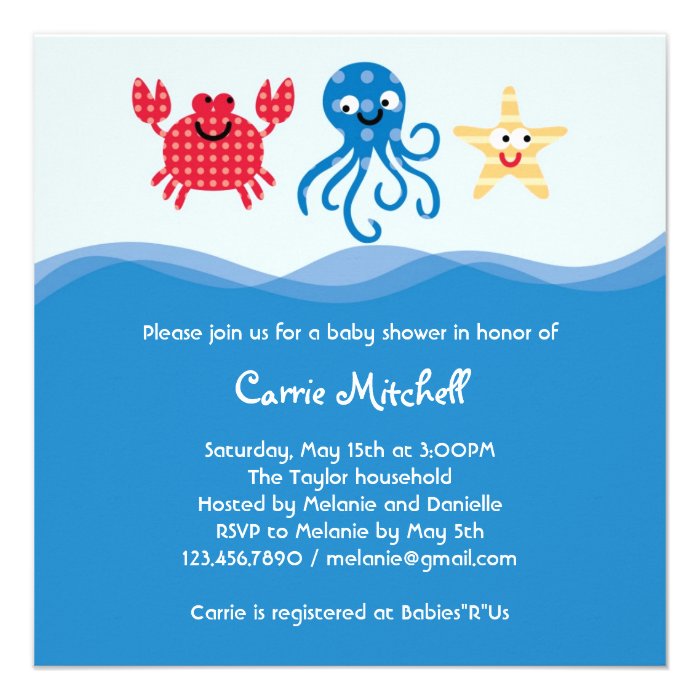 Sea Creatures Baby Shower Invitation