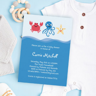 Sea Creatures Baby Shower Invitation