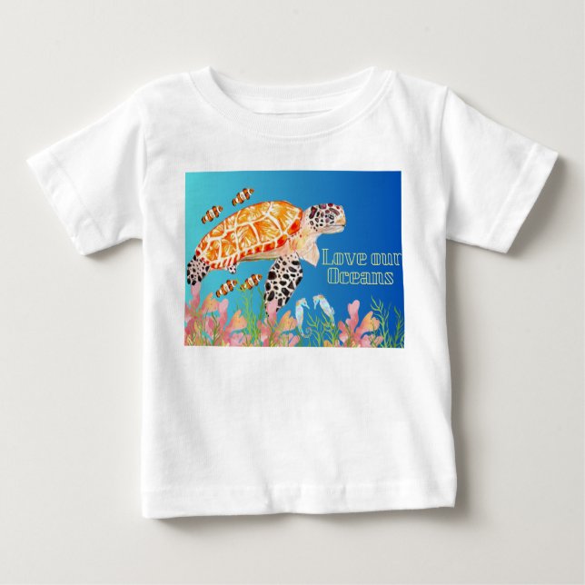 Sea creatures baby T-Shirt (Front)