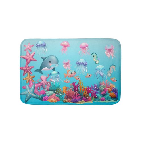 Sea Creatures Bath Mat