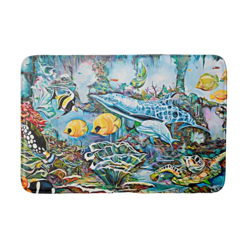 Sea Creatures Beach House Oceanic Bath Mat