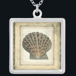 Sea Creatures by the Shore Silver Plated Necklace<br><div class="desc">Do you live far away from the beach? No problem! Get this nautical seashell art panel so you can image yourself sitting on a peaceful beach on a warm sunny day. Get this framed seashell panel on your next Zazzle product.</div>
