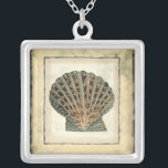 Sea Creatures by the Shore Silver Plated Necklace<br><div class="desc">Do you live far away from the beach? No problem! Get this nautical seashell art panel so you can image yourself sitting on a peaceful beach on a warm sunny day. Get this framed seashell panel on your next Zazzle product.</div>