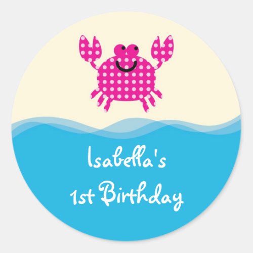 Sea Creatures Girl Favor Sticker