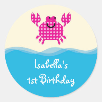 Sea Creatures Girl Favor Sticker