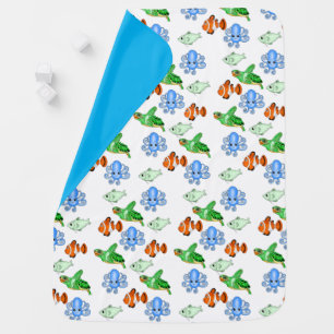 Sea Creatures Themed Shower Baby Blanket