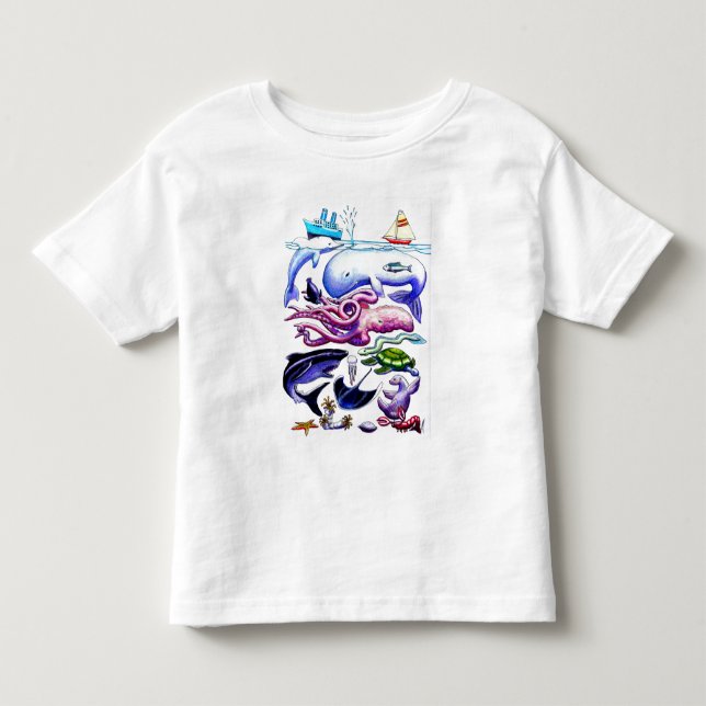 Sea Creatures Toddler T-shirt (Front)