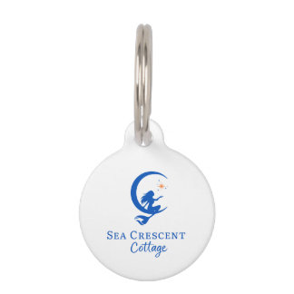 Sea Crescent cottage keychain, bag charm Pet ID Tag