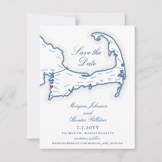 Sea Crest Beach Hotel Falmouth Cape Cod Wedding Save The Date (Front)