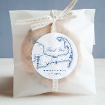 Sea Crest  Cape Cod Thank You Wedding Favor Classic Round Sticker<br><div class="desc">These Falmouth,  MA map sticker seals are perfect for wedding cookie packaging,  favor bags,  envelopes or welcome gifts for your Sea Crest Beach Hotel wedding on Cape Cod. Move the heart by clicking "Edit Using design tool" under "Personalize".</div>