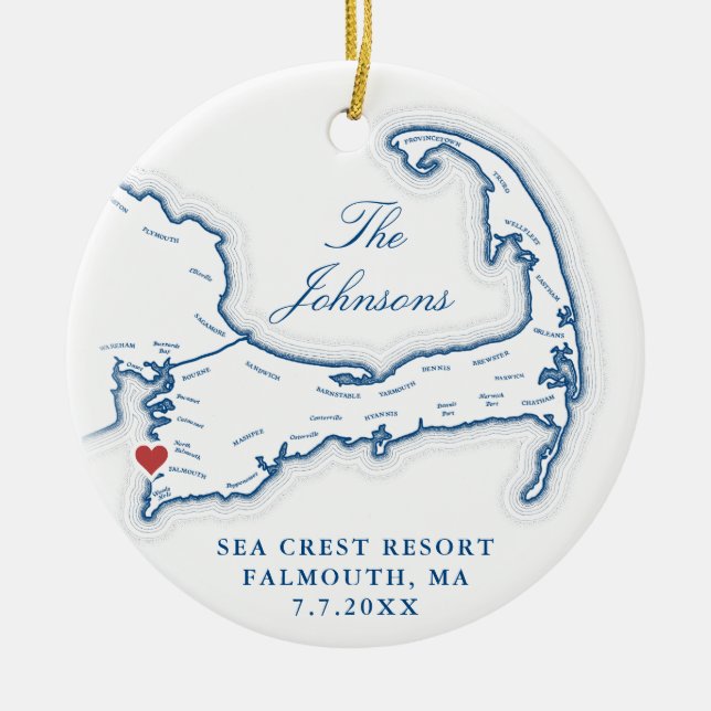 Sea Crest Resort Wedding Photo First Christmas Ceramic Ornament (Front)