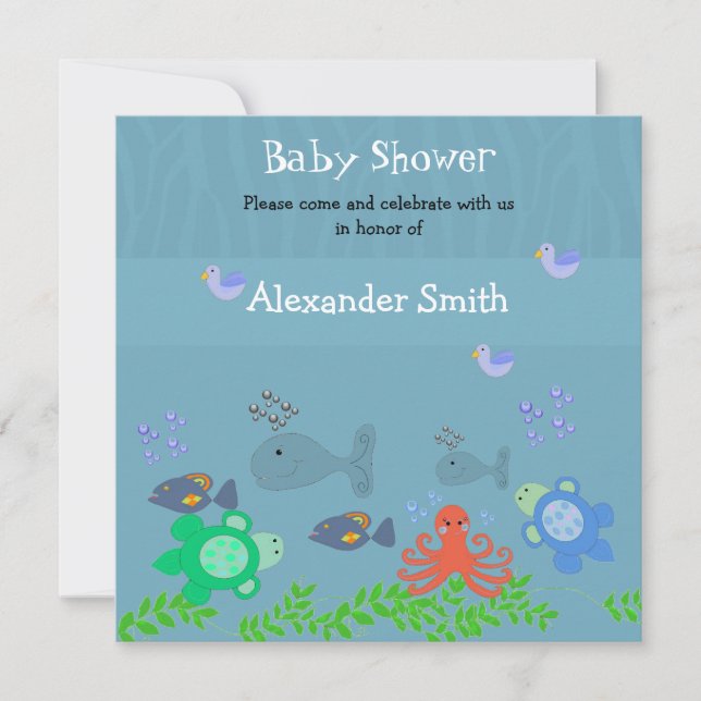 Sea Critters Baby Shower Invitation (Front)