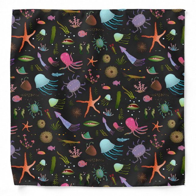 Sea Critters Pattern Bandana (Front)