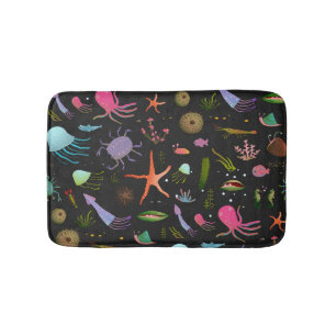 Sea Critters Pattern Bathroom Mat