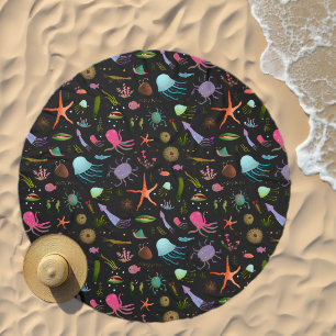 Sea Critters Pattern Beach Towel