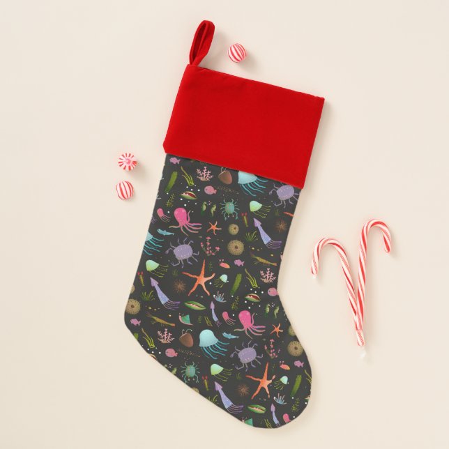 Sea Critters Pattern Christmas Stocking (Front)