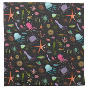 Sea Critters Pattern Cloth Napkin