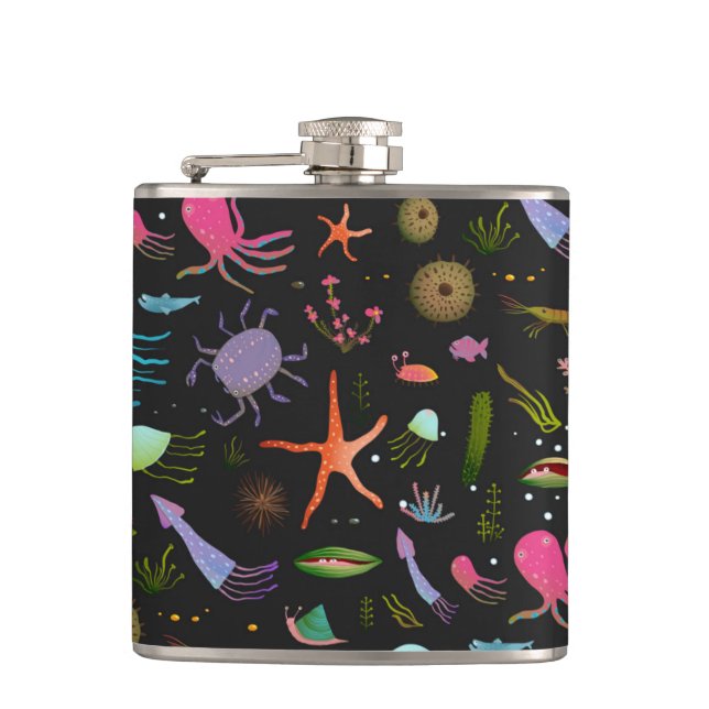 Sea Critters Pattern Flask (Front)