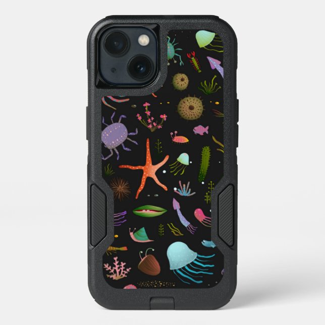 Sea Critters Pattern Otterbox iPhone Case (Back)