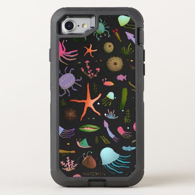 Sea Critters Pattern Otterbox iPhone Case (Back)