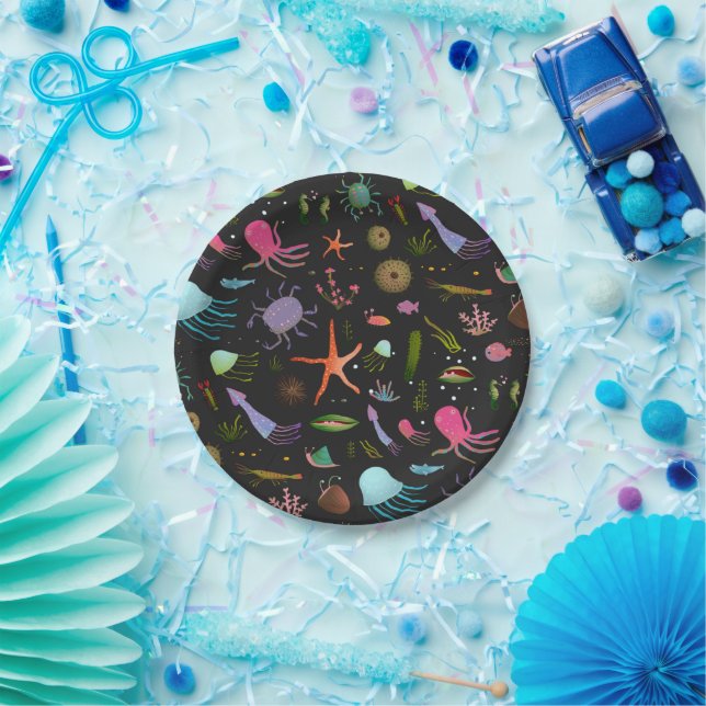 Sea Critters Pattern Paper Plates (Party)