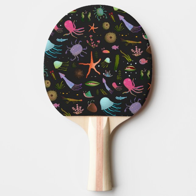 Sea Critters Pattern Ping-Pong Paddle (Front)