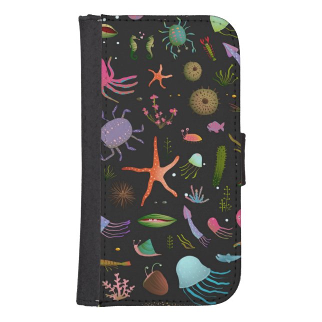Sea Critters Pattern Samsung Galaxy Wallet Case (Front)