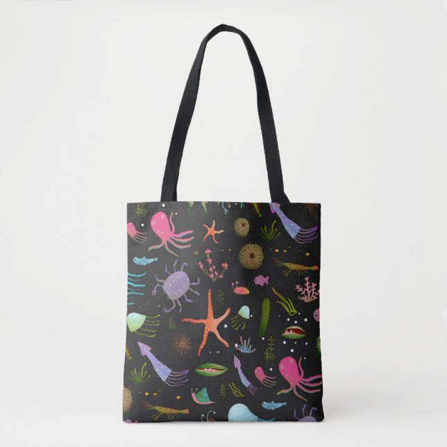 Sea Critters Pattern Tote Bag (Front)