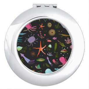 Sea Critters Pattern Vanity Mirror