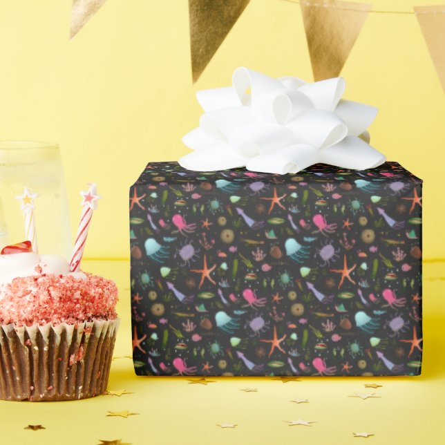 Sea Critters Pattern Wrapping Paper (Birthday Party)